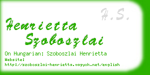 henrietta szoboszlai business card